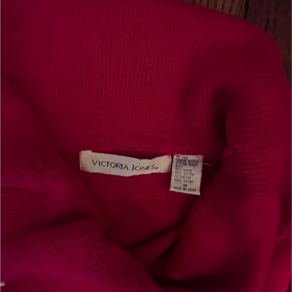 Red Sequin Christmas Sweater Turtleneck… ladies size medium - Picture 4 of 4